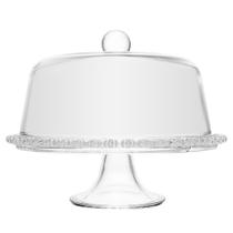 Prato para Bolo com Pé e Tampa Coração 25,5cm x 29cm Cristal Prato para Bolo com Pé e Tampa Coração 25,5cm x 29cm Cristal