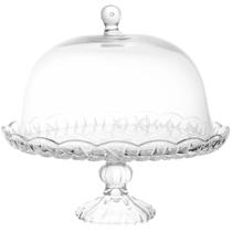 Prato para bolo com pé e tampa de vidro Brusque 31x31x29