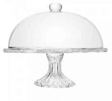 Prato para Bolo com Pé e Tampa Deli Diamond 30cm x 23,5cm Vidro Lyor Prato para Bolo com Pé e Tampa Deli Diamond 30cm x 23,5cm Vidro Lyor