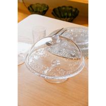 Prato para Bolo com Pé e Tampa New Butterfly 30cm x 25cm