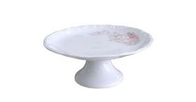 Prato para bolo com pé em porcelana Schmidt Pomedore eterna 27x10cm Prato para bolo com pé em porcelana Schmidt Pomedore eterna 27x10cm