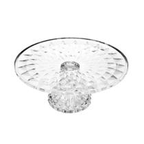 Prato Para Bolo Com Pé Lyor Diamond De Cristal 31cm X 14,5cm