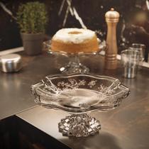 Prato para Bolo com Pé New Butterfly Lyor Cristal Ecológico