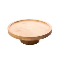 Prato para Bolo de Bambu com Pé 18 x 6 cm Lyor Ideal para Festas, Eventos e Mesa Posta Sustentável
