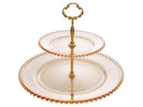 Prato para Bolo de Cristal Wolff Mesa Redondo Pearl 32cm