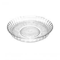 Prato Para Bolo De Vidro Decorado Redondo 7x31x31.5cm Prato Para Bolo De Vidro Decorado Redondo 7x31x31.5cm