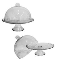 Prato para Bolo Doces de Vidro com Tampa e Pe Lirio 32cm de Diametro - Vitazza