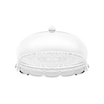 Prato para bolo guzzini com domo small em acrílico vanity aria 30cm clear 131801sar00