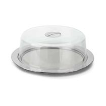 Prato para bolo inox com tampa em acrílico AN952 - Mimo Prato para bolo inox com tampa em acrílico AN952 - Mimo