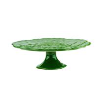 Prato para Bolo Porcelana com Pé Rosy Verde 30X9cm - Wolff Prato para Bolo Porcelana com Pé Rosy Verde 30X9cm - Wolff