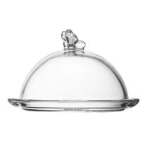 Prato para Doce com Tampa Bee Cristal 15x15x10cm Wolff
