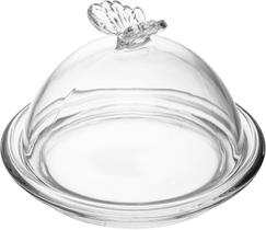 Prato para Doce com Tampa Butterfly 15cm x 10cm Cristal - Wolff