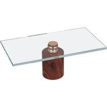 Prato para Doces Home&Co 16x31x31cm Vidro Transparente Mesa Posta Jantar e Ceia