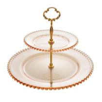 Prato Para Doces Wolff Pearl Cristal 19x32x24cm Âmbar Duplo