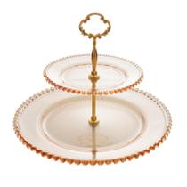 Prato Para Doces Wolff Pearl Cristal 19x32x24cm Âmbar Duplo