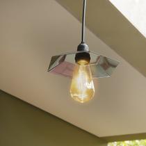 Prato para Lâmpada Pendente tipo Retro Luminária Inox Sextavado