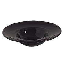 Prato Para Massas Risotos Sobremesas Fundo Chapéu Cerâmica Cor Preto Brilhante Prato Para Massas Risotos Sobremesas Fundo Chapéu Cerâmica Cor Preto Brilhante