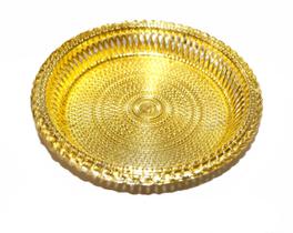 Prato Para Mesa De Santa Ceia Dourada, Casa,pão, Frutas, Etc 1