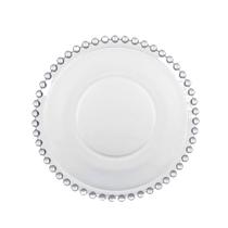 Prato para Pão Sobremesa Cristal Transparente Pearl Bolinha Wolff 14cm