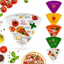 Prato para pizza fatia formato triangular divertido 22cm