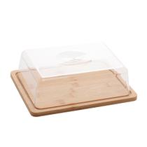 Prato para Queijo Lyor de Bambu Natural 24cm x 18,5cm Prato para Queijo Lyor de Bambu Natural 24cm x 18,5cm
