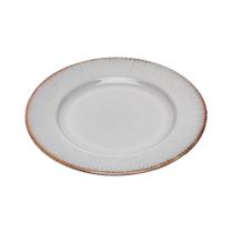 Prato para sobremesa de ceramica linear cinza 20cm Prato para sobremesa de ceramica linear cinza 20cm