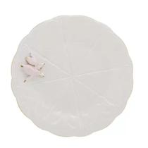 Prato para Sobremesa de Porcelana branco com passarinho rosa bebê Birds 19 cm - Wolff 1 uni