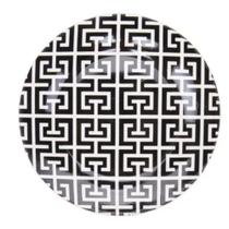 Prato Para Sobremesa De Porcelana Egypt Preto E Branco Raso Lyor