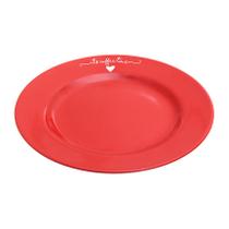 Prato para sobremesa de porcelana l'amour vermelho 19,5cm