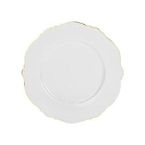 Prato Para Sobremesa Em New Bone China Com Filado Dourado Royal Classic L'Hermitage