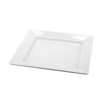 Prato para sobremesa melamine branco quadrado 20cm - yangzi