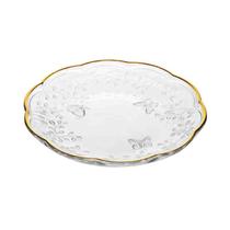 Prato para Sobremesa New Butterfly com Fio de Ouro 20 cm Lyor