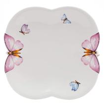 Prato para Sobremesa Porcelana Borboletas 19cm 6un Wolff