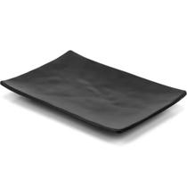 Prato para Sushi Sashimi Retangular 20x14cm Preto Melamina Profissional Gourmet Mix Travessa para Servir Prato para Sushi Sashimi Retangular 20x14cm Preto Melamina Profissional Gourmet Mix Travessa para Servir