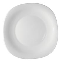 Prato Parma Bormioli Rocco 2x27x27cm Vidro Temperado Branco 6pçs para Servir na Mesa Posta e Cozinha