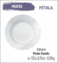 Prato Pétala Fundos - Sopa - Caldos- 23cm Branco