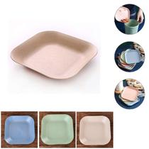 Prato Petisqueira Quadrada Color Sustentável 14cm Sobremesa