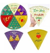 Prato Pizza -kit Com 08 Pratos Formato Pizza Melamina Rígida