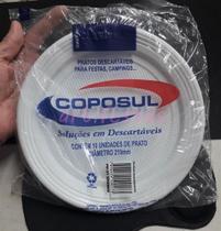 Prato Plástico 21cm Branco Pct c/10und - Coposul