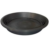 Prato Plástico 24 Cm Preto Redondo Vaso Planta 20 Cm Fundo