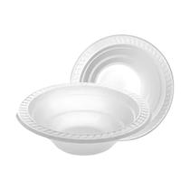 Prato plastico branco fundo festa cumbuca 15cm c/100