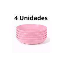 Prato Plástico Candy 18cm PP Para Sobremesa, Lanche e Bolo BPA Free