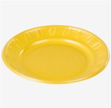 Prato Plástico Descartável Bompack 15cm Amarelo-festas com 10 unidades Prato Plástico Descartável Bompack 15cm Amarelo-festas com 10 unidades