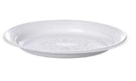 Prato Plástico Descartável PrBr18 Branco Raso com 10 Unidades
