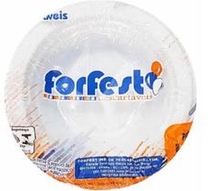 Prato Plástico Descartável PRBR26 Branco Raso com 10 Unidades