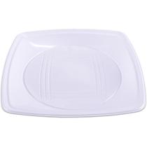 Prato Plastico Descartavel Quadrado Branco Grande