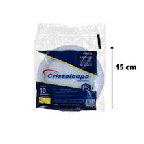 Prato plastico descratavel pr15 com 10 unid cristalcopo