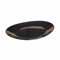 Prato Plástico Duro 29cm Raso Preto Almoço Jantar Refeição Prato Plástico Duro 29cm Raso Preto Almoço Jantar Refeição