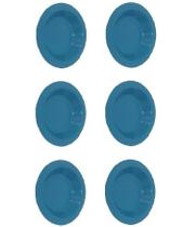 Prato Plástico Merenda Escolar Azul 21 cm - 25 Pçs