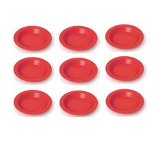 Prato Plástico Merenda Escolar Vermelho 21 cm - 12 Pçs